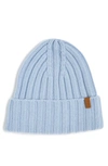 Vince Tv Dnu  Basic Chunky Rib Wool & Cashmere-blend Beanie In Blue