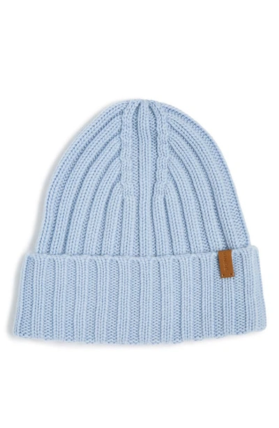 Vince Tv Dnu  Basic Chunky Rib Wool & Cashmere-blend Beanie In Blue