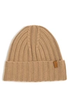 Vince Chunkky Rib Wool & Cashmere Beanie In Camel