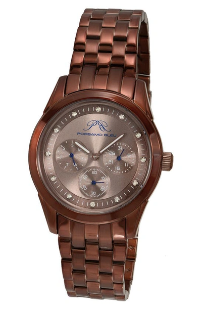 Porsamo Bleu Diana Diamond Bracelet Watch, 39mm In Brown