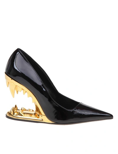 Gcds Decollete Morso Pumps In Patent Leather In Negro