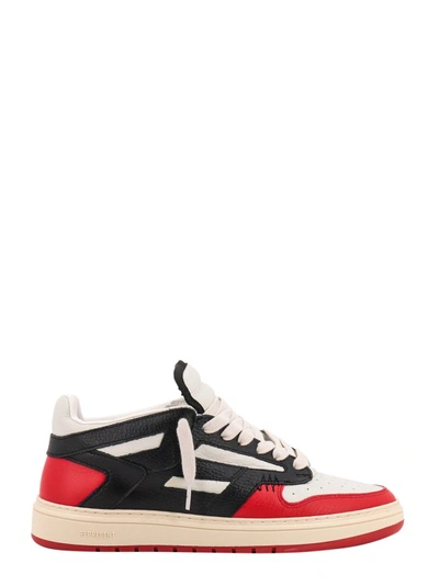 Represent Suede Details Leather Sneakers In Red