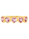 EF COLLECTION MULTI PINK SAPPHIRE HEART RING
