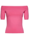 Alexander Mcqueen Pink Off-the-shoulders Top In Viscose Blend Woman In Pink
