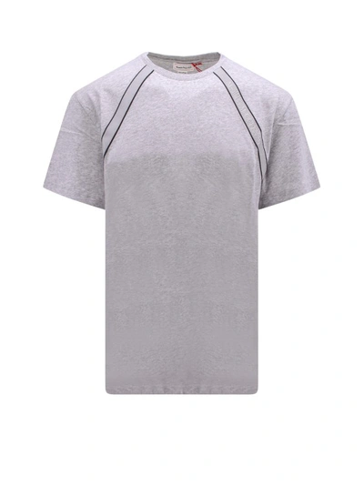Alexander Mcqueen Organic Cotton T-shirt With Logo Detail In Grey