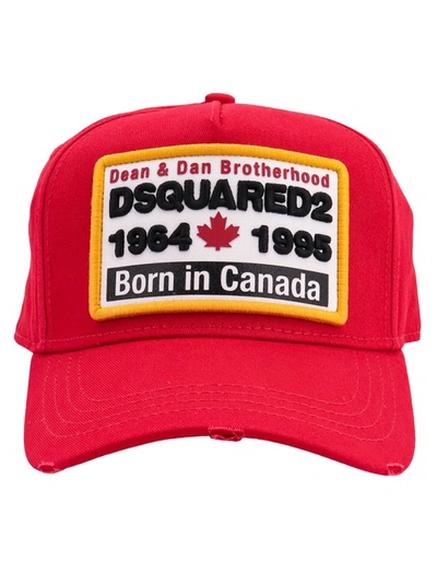 Dsquared2 Born In Canada Baseball Cap In Red