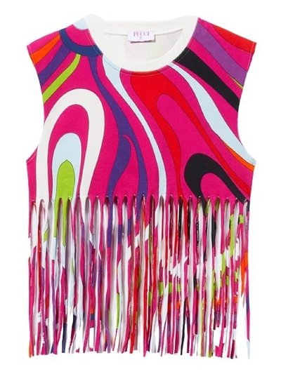 Pucci Fringe Top In Pink