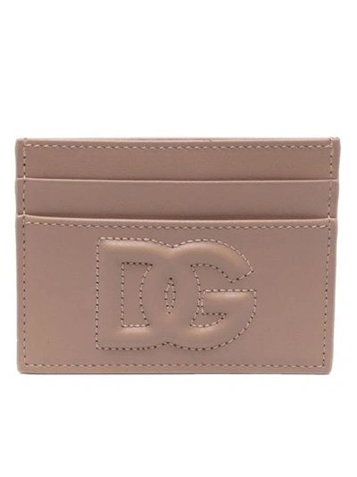 Dolce & Gabbana Pink Leather Wallet In Brown