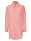 Etro Women Cotton Shirt With Frontal Logo Embroidery In Red