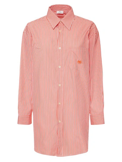 ETRO COTTON SHIRT WITH FRONTAL LOGO EMBROIDERY