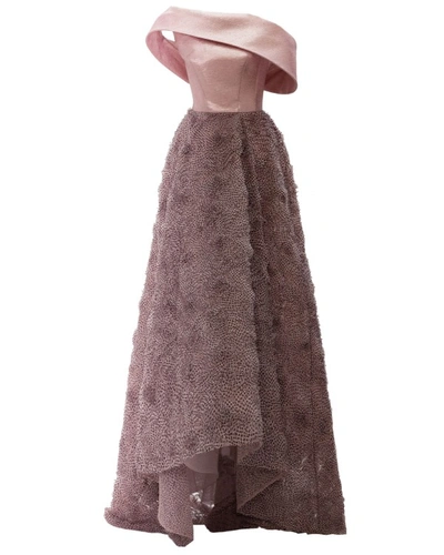 Gemy Maalouf Bi-fabric Asymmetrical Long Dress - Long Dresses In Neutrals
