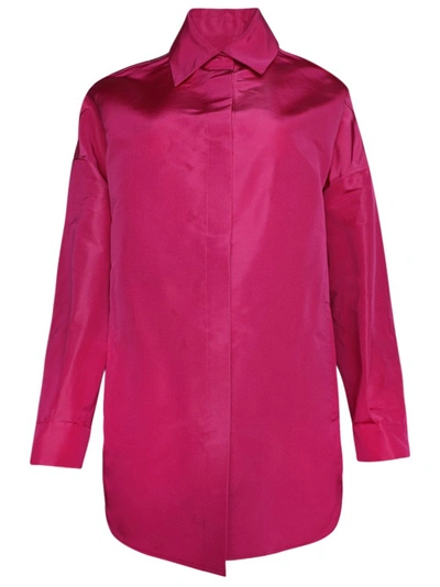 Valentino Solid Faille Overshirt In Pink