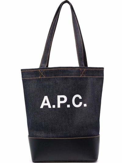 Apc Blue Cotton Shoulder Bag