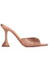 Amina Muaddi Caroline Crystal Embellished Pointed Toe Sandal In Pink