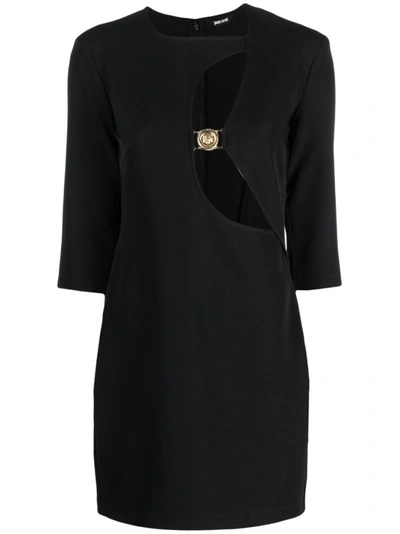 Just Cavalli Cut-out Detail Mini Dress In Black