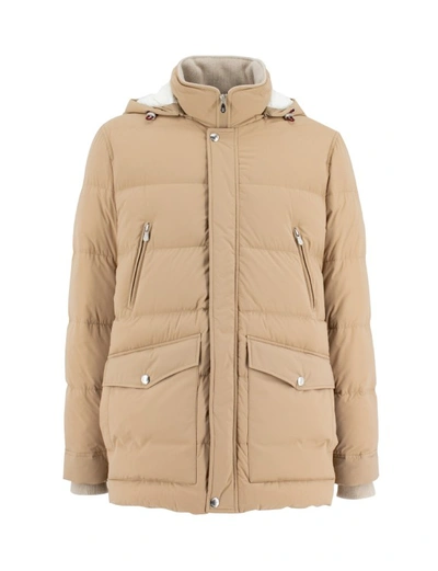 Brunello Cucinelli Down Jacket In Brown