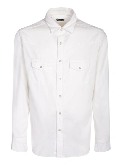 TOM FORD WESTERN SHIRT MADE OF COTTON WITH VELVET EFFECT
