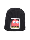 Dsquared2 Pacman Ribbed Knit Beanie In Black