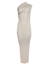 Rick Owens Amira Draped Jersey One-shoulder Dress In Pink