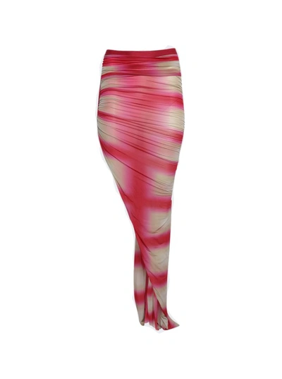Rick Owens Edfu Skirt In Fuchsia Plaid