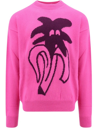 Palm Angels Jimmy Intarsia-knit Jumper In Pink