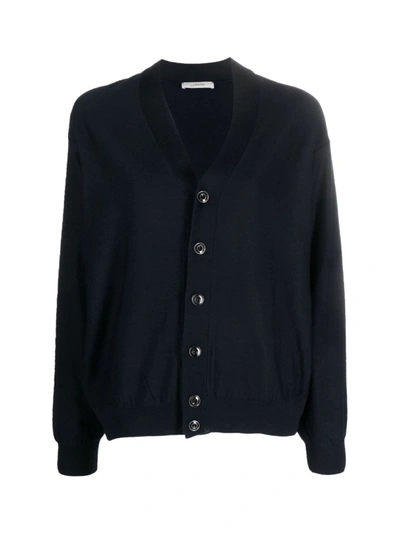Lemaire Twisted Cardigan In Dark_navy