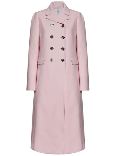 Giambattista Valli Double-breasted Wool Crêpe Coat In Pink
