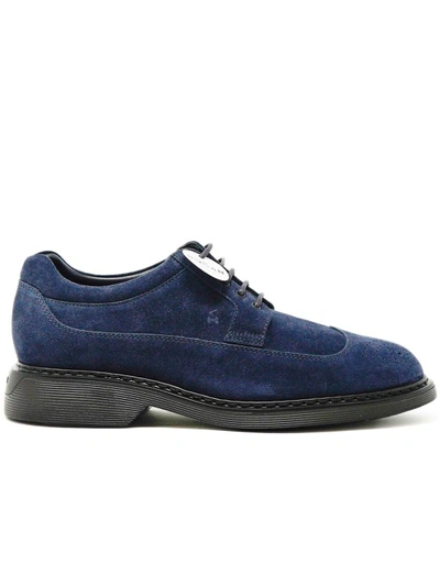 Hogan Blue Suede With Holes Lace-up