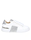 PHILIPP PLEIN SNEAKERS LO-TOP IN LEATHER WITH GLITTER