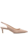 Stuart Weitzman Linsi Pointed Toe Slingback Pump In Neutrals