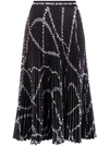 VERSACE JEANS COUTURE PLEATED BLACK MIDI SKIRT