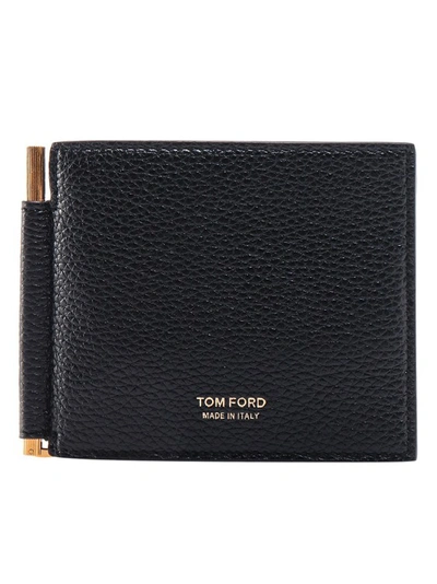 Tom Ford Leather Card Holder In Black