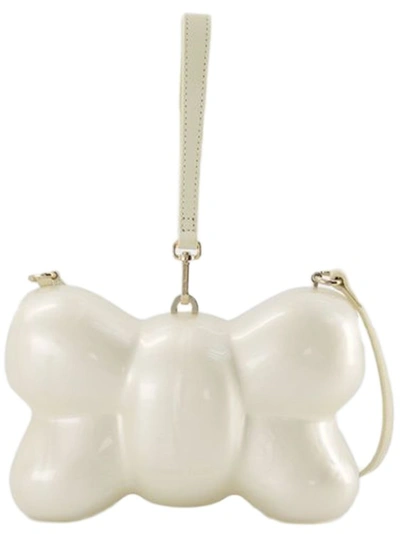 Simone Rocha Bow Leather Top-handle Bag In Pearl Pearl