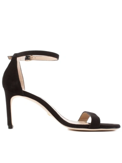 Stuart Weitzman Suede Sandals In Black