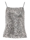 Liu •jo Animalier Sequins Top In Silver
