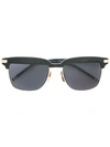 THOM BROWNE MATTE BLACK SUNGLASSES WITH RED, WHITE AND BLUE FRAME,TB713A11798359