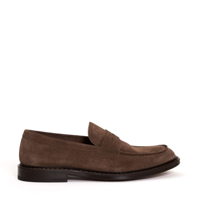 Doucal's Beige Suede Moccasins In Brown