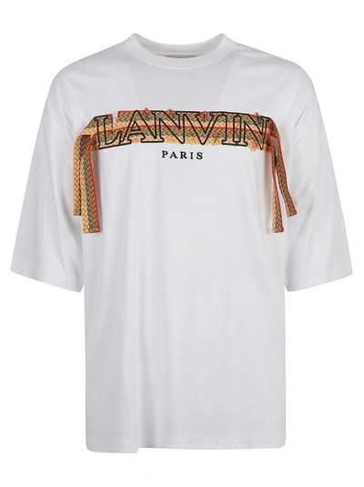 LANVIN CURB EMBROIDERED COTTON T-SHIRT