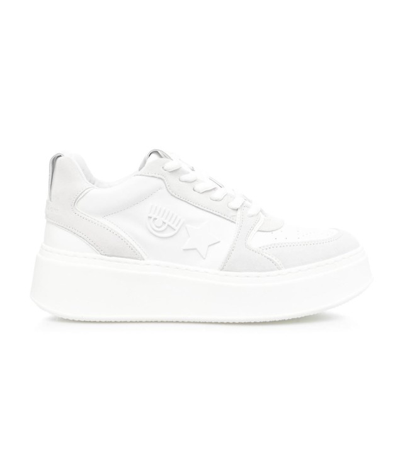 Chiara Ferragni School Leather Sneakers In White