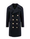 DSQUARED2 WOOL COAT WITH LOGOED BUTTONS