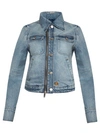 Courrèges Zip Up Denim Jacket In Blue