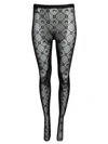 Marine Serre Moonogram Flocked Mesh Tights In Black