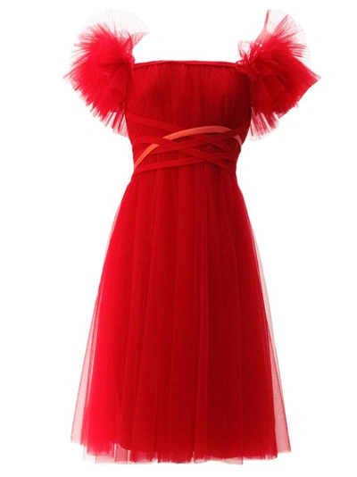 Gemy Maalouf Ruffled Details Short Dress - Short Dresses In Red