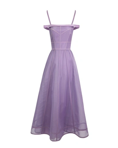 Gemy Maalouf Princess Cut Dress - Midi Dresses In Purple