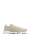 Kiton Fully-perforated Low-top Sneakers In Neutrals