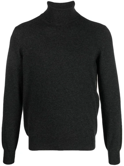Barba Dark Grey Turtleneck Sweater