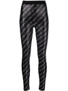 Versace Jeans Couture Logo-print Leggings In Black