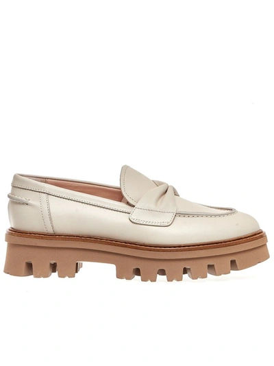 Tory Burch Chalk Nappa Moccasins In White