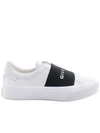 GIVENCHY LEATHER SNEAKERS WITH CONTRASTING LOGOED BAND