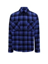 Off-white Checked Long-sleeved Shirt In Darkblue
